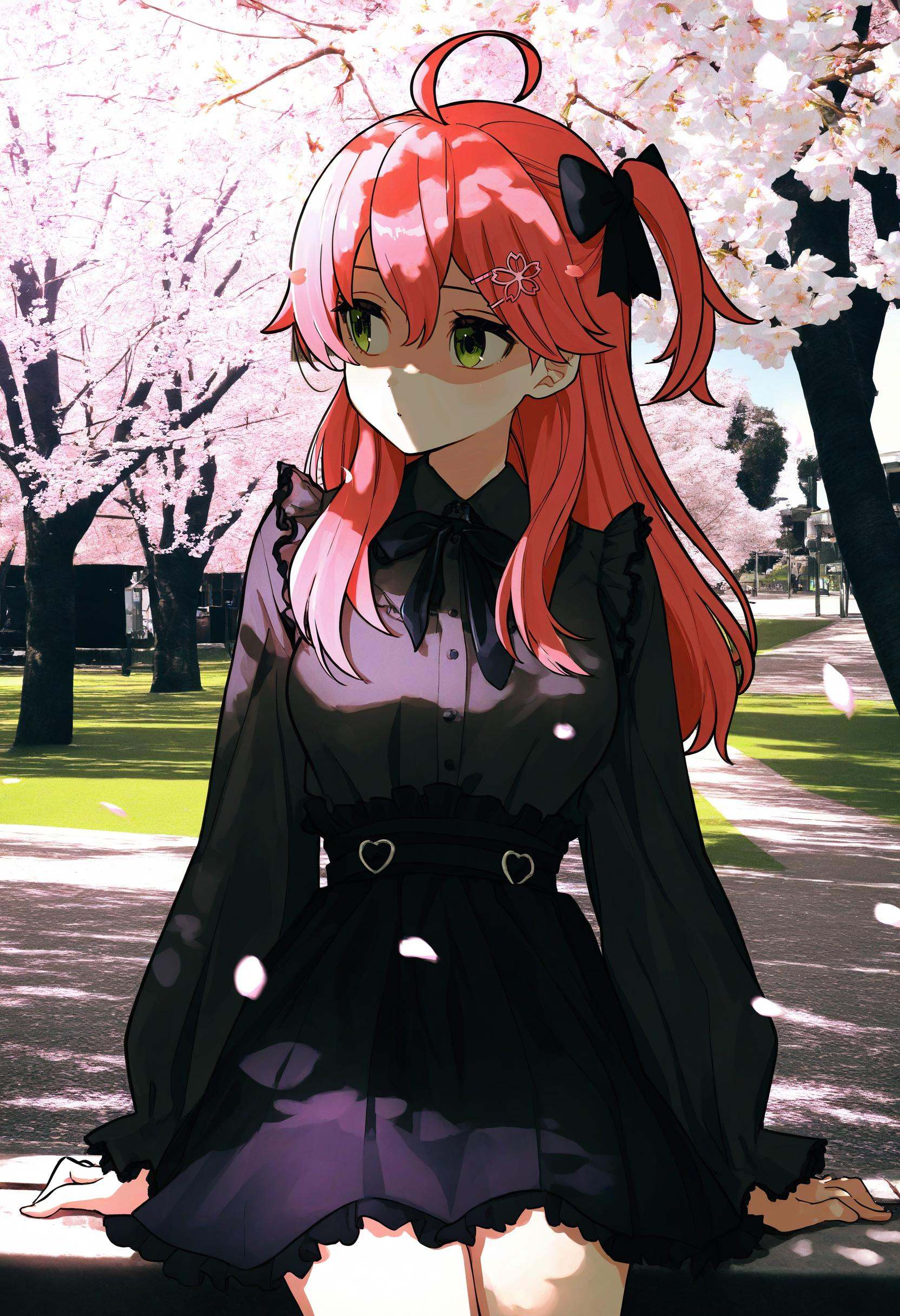 1girl,  sakura miko,  artist:[miyajima reiji|pong \(pong o0\)|gishiki \(gshk\)|matsuoka \(mtok 0\)|mika pikazo|yu \(stdio...