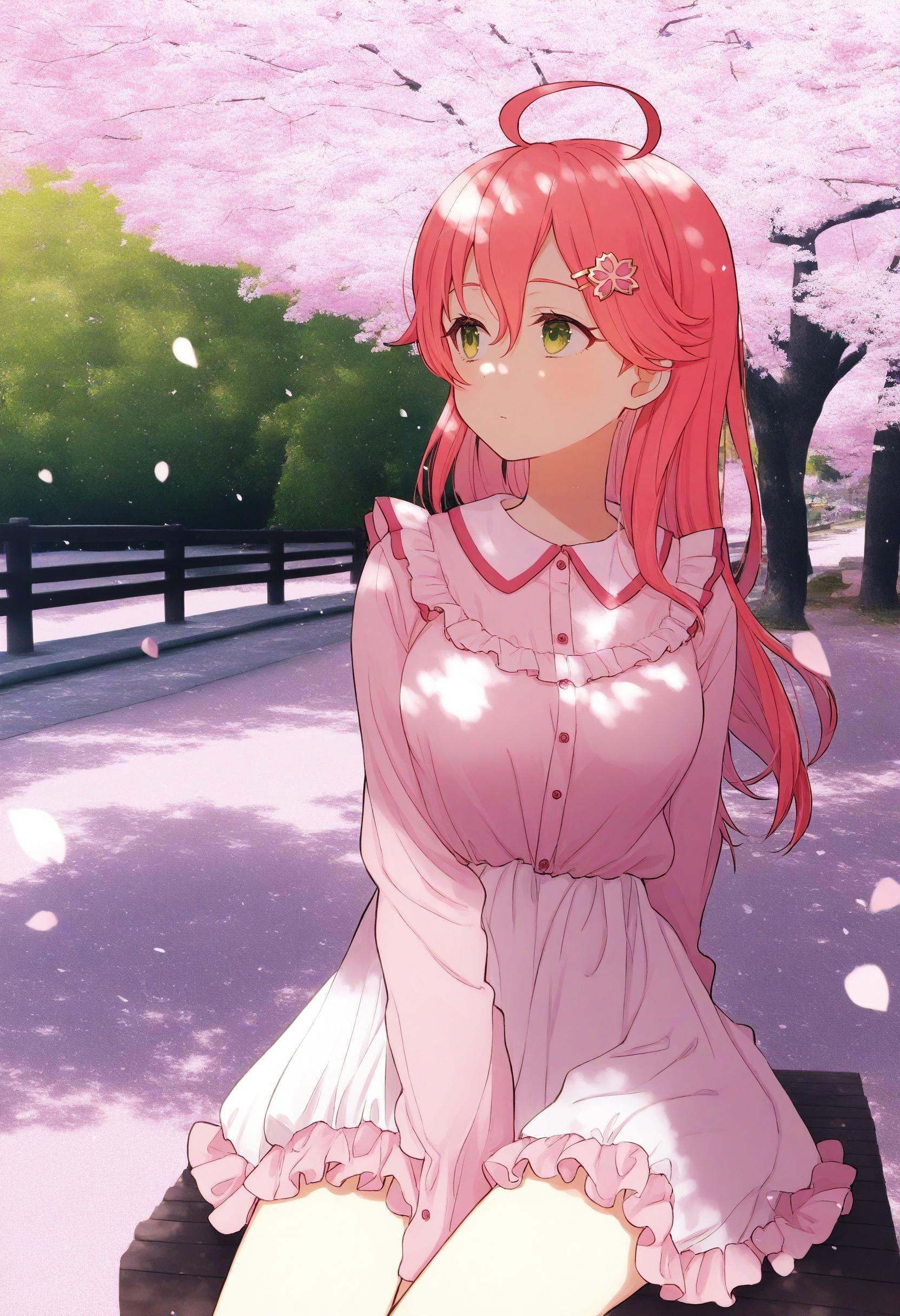 1girl,  sakura miko,  artist:[miyajima reiji|pong \(pong o0\)|gishiki \(gshk\)|matsuoka \(mtok 0\)|mika pikazo|yu \(stdio...