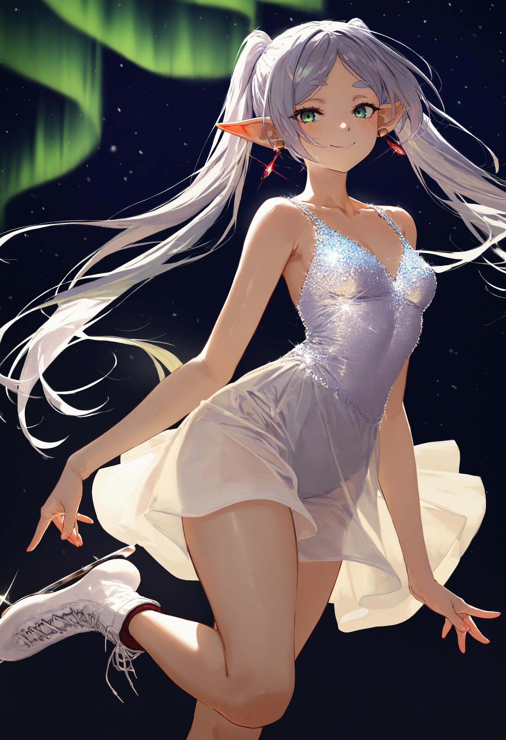 by [lack|fuzichoco|lam|kinta \(distortion\)|wlop|quasarcake|nixeu|happoubi jin|miyajima reiji],  aurora,  ice skating on T...