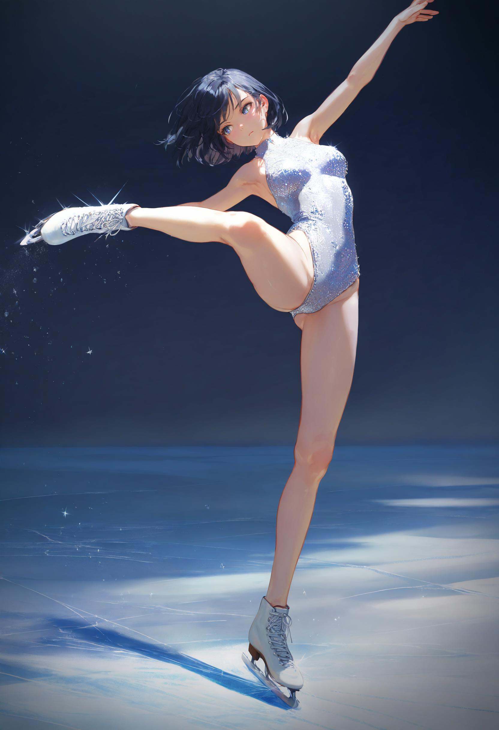 by [lack|fuzichoco|lam|kinta \(distortion\)|wlop|quasarcake|nixeu|happoubi jin|miyajima reiji],  ice skating,  ice skates...
