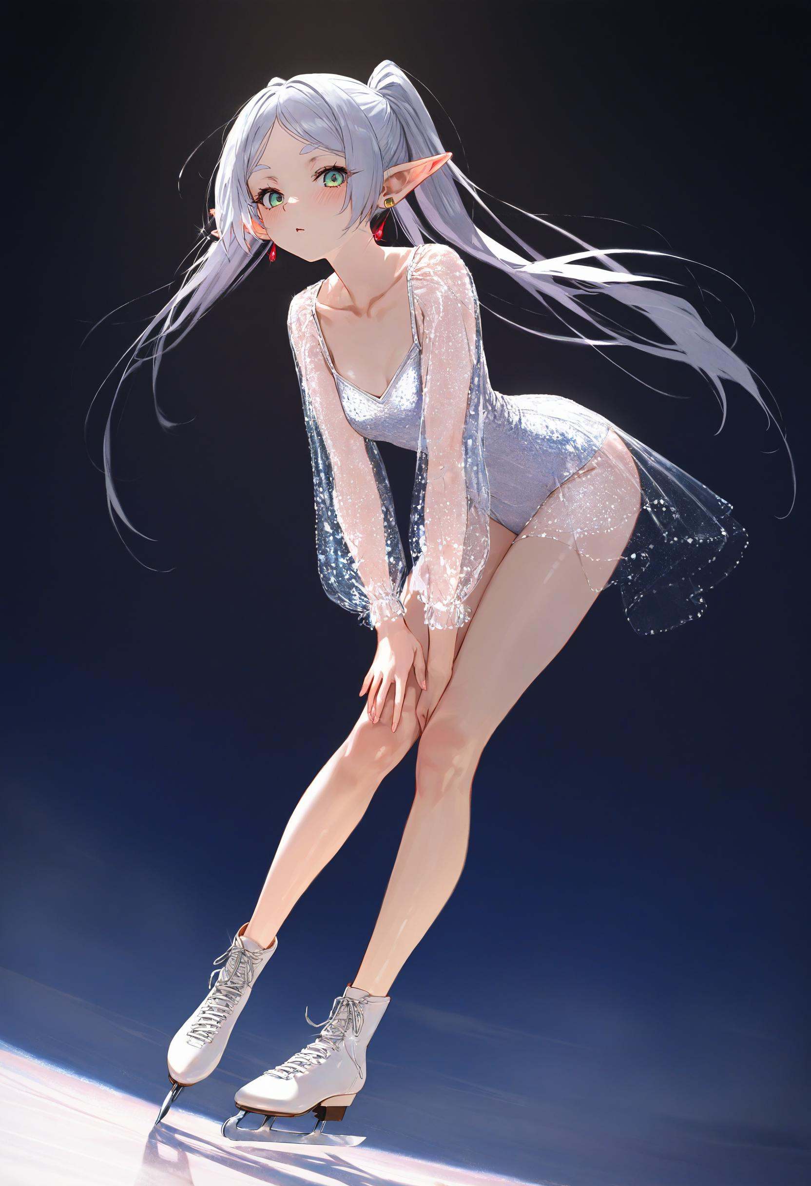 by [lack|fuzichoco|lam|kinta \(distortion\)|wlop|quasarcake|nixeu|happoubi jin|miyajima reiji],  aurora,  ice skating on T...
