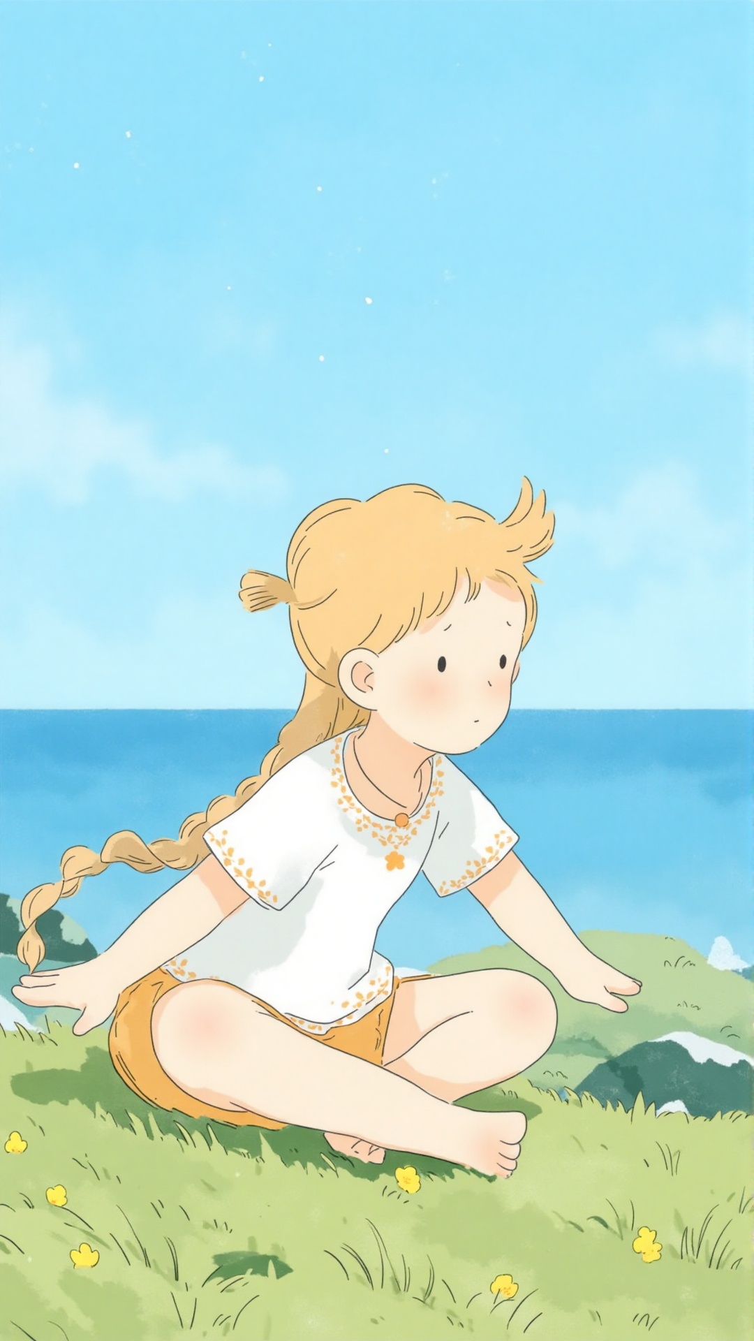 girl,  flowers,  grass on Tensor.Art