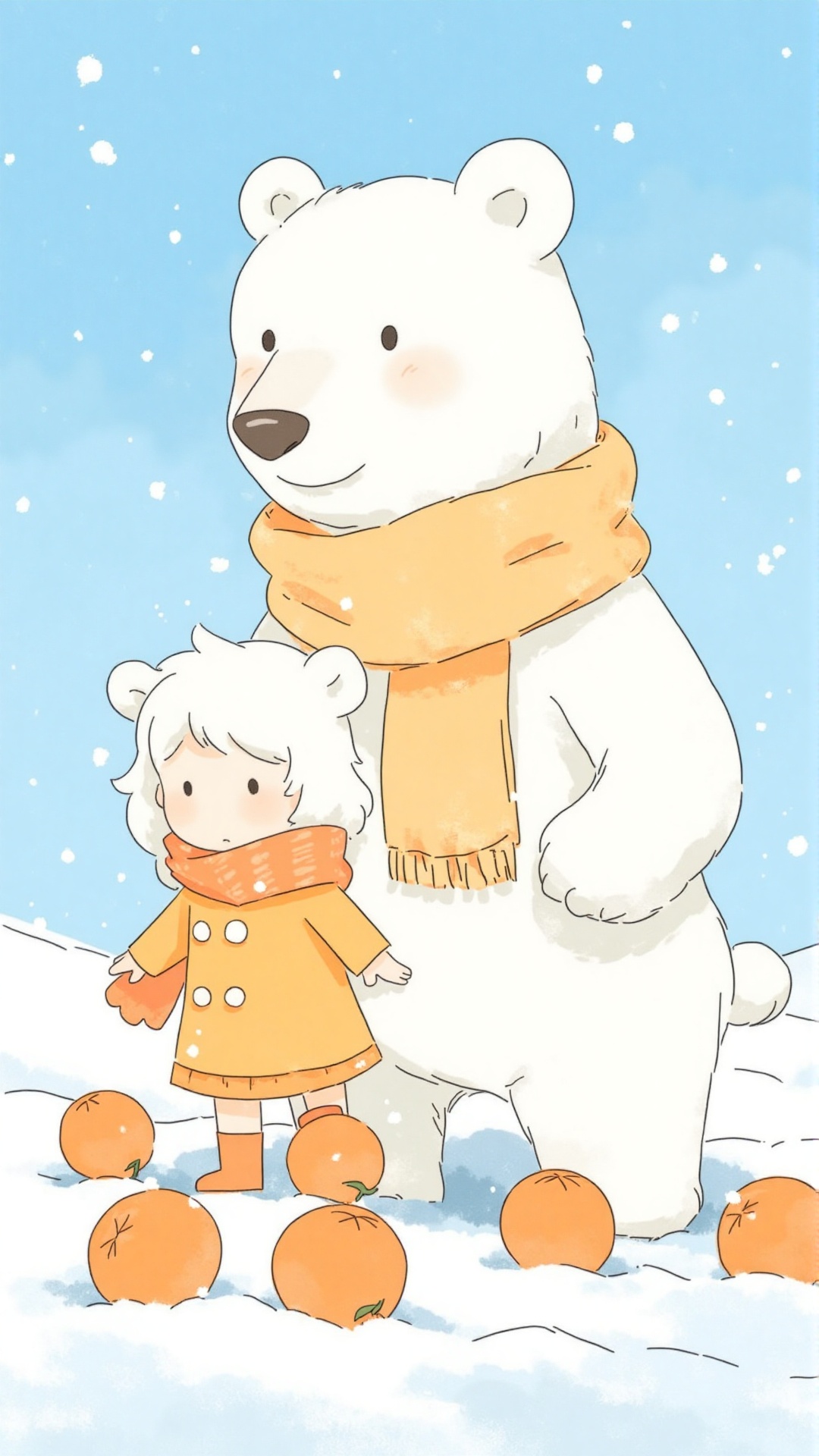 1girl,  bear,  snow on Tensor.Art