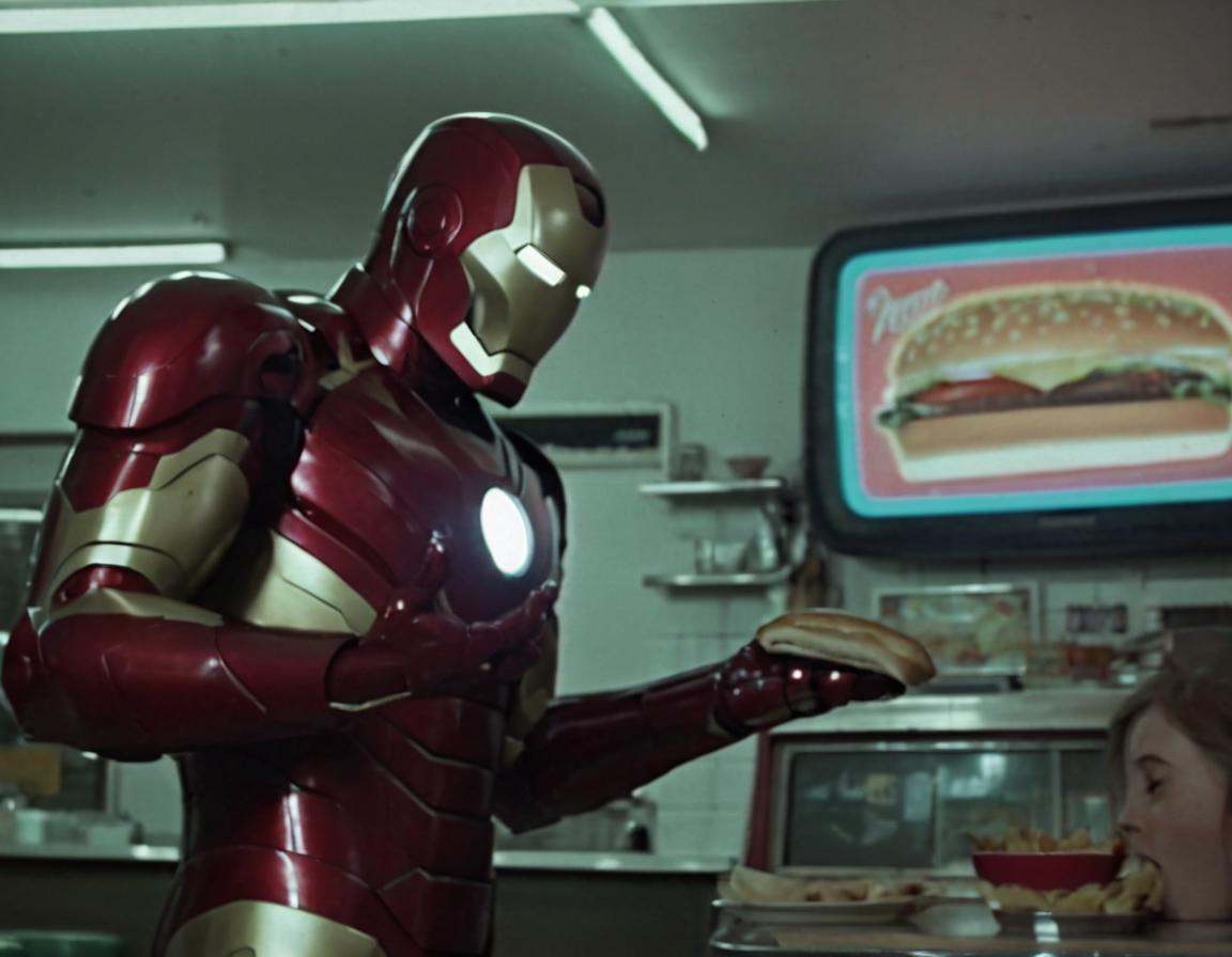 vhscore808,  Iron Man,  clad in his iconic suit on Tensor.Art