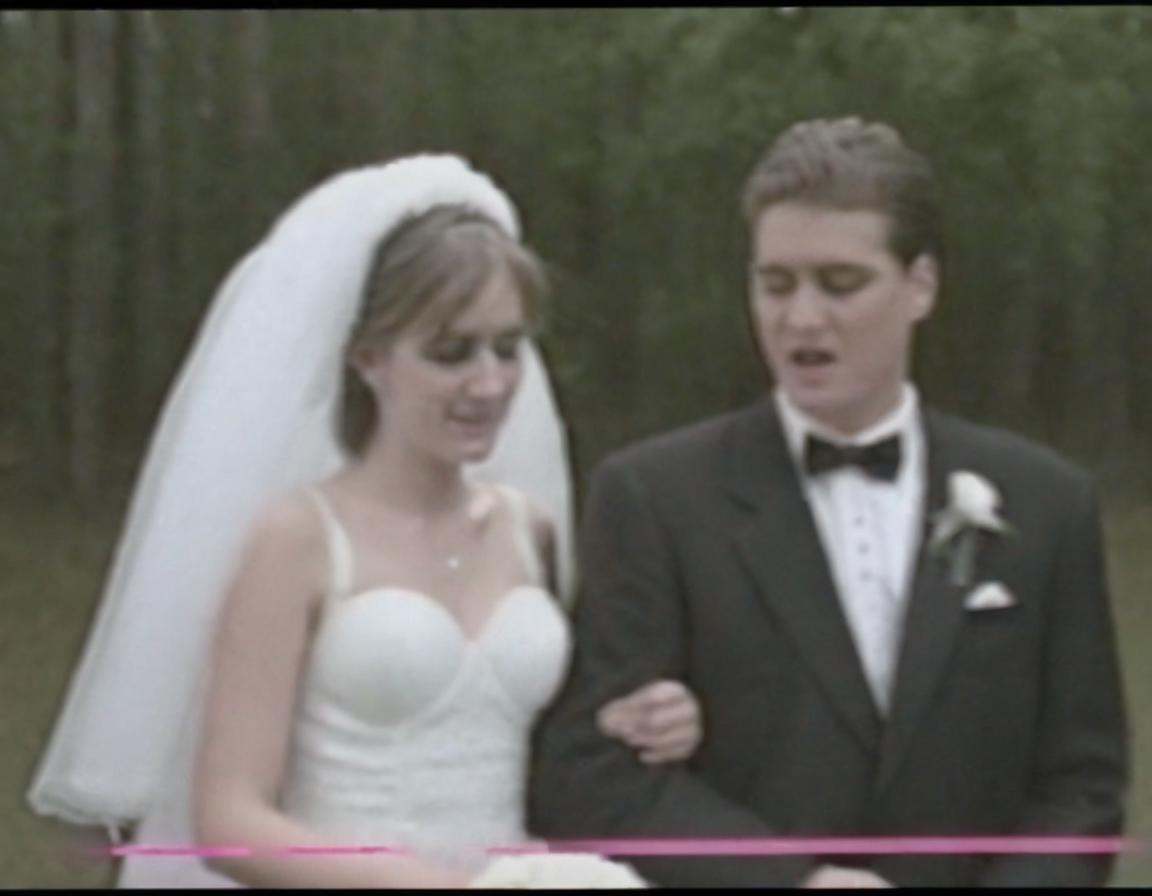 vhscore808,  Bride and groom on wedding day,  old VHS on Tensor.Art