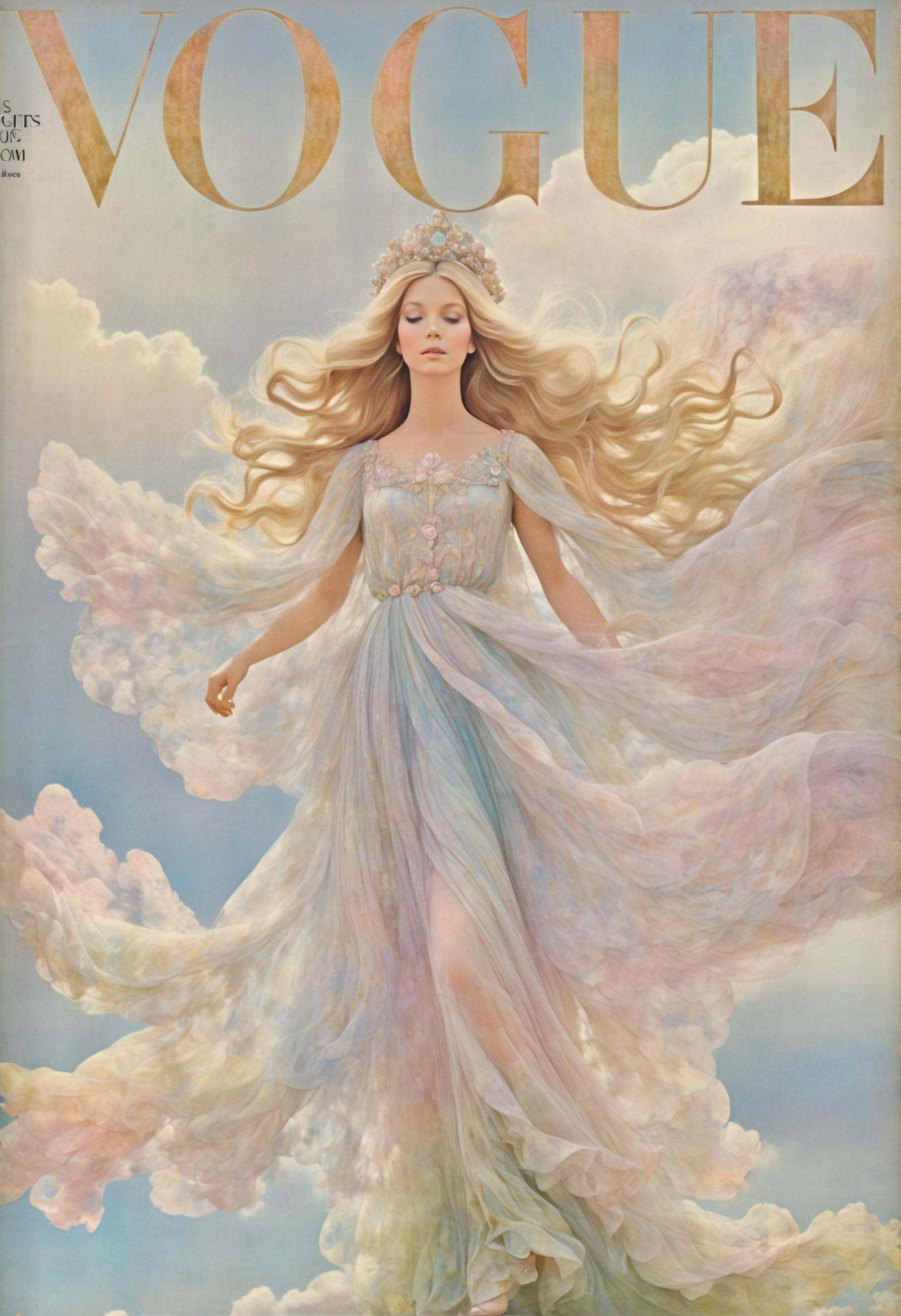 She,  opalescent silk,  soft pastels on Tensor.Art