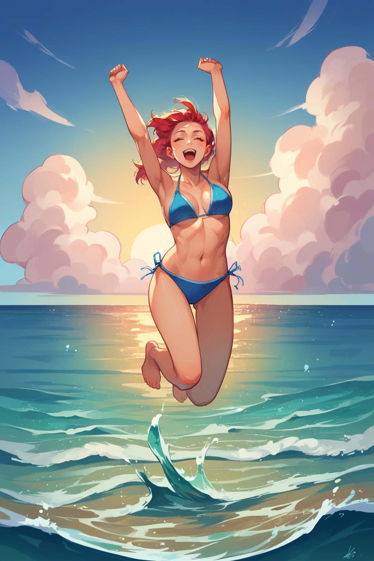 zPDXL,  1girl,  jumping on Tensor.Art