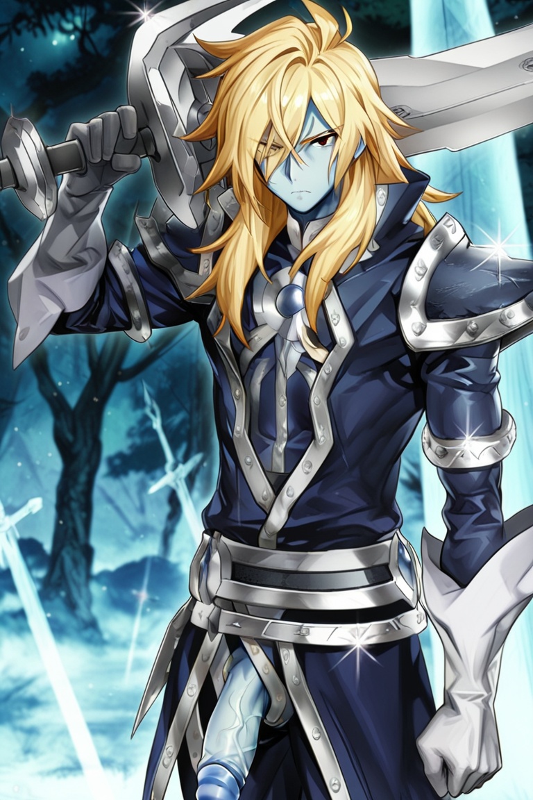 male_focus,  solo,  looking_at_viewer.silent swordsmen on Tensor.Art