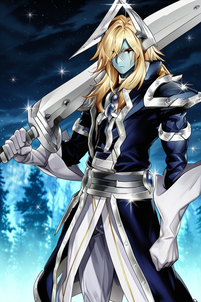 male_focus,  solo,  looking_at_viewer.silent swordsmen on Tensor.Art