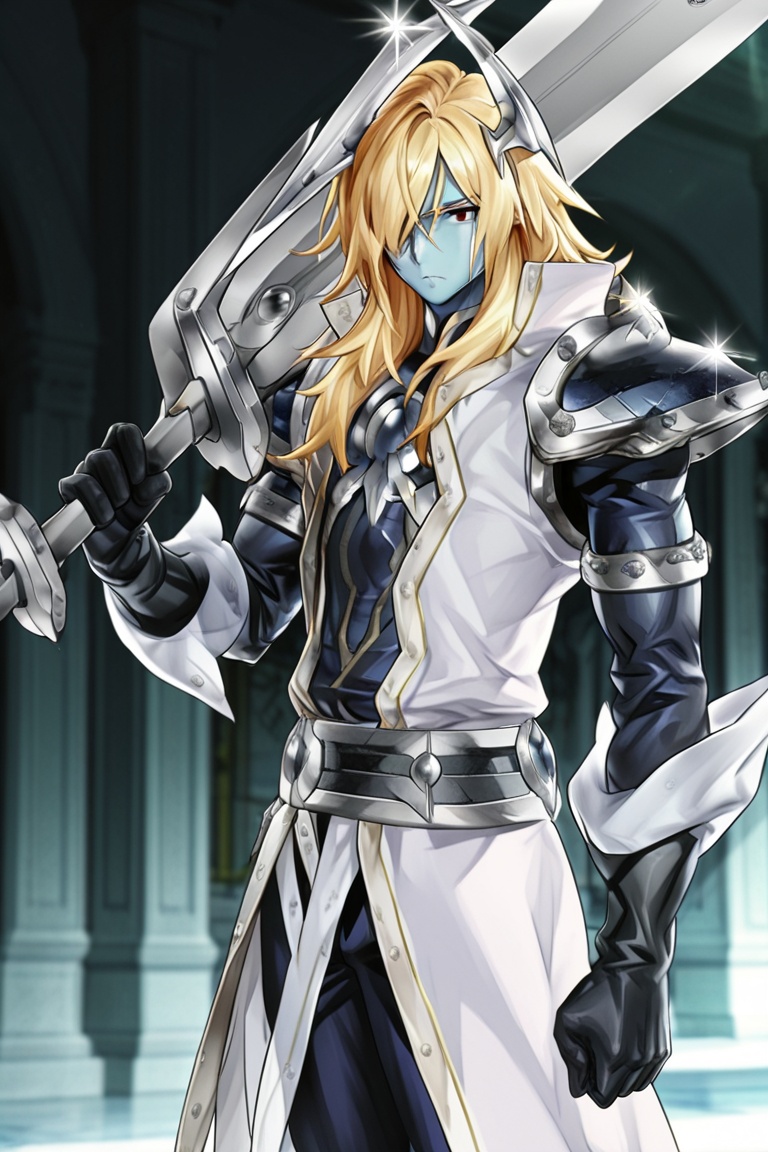 male_focus,  solo,  looking_at_viewer.silent swordsmen on Tensor.Art