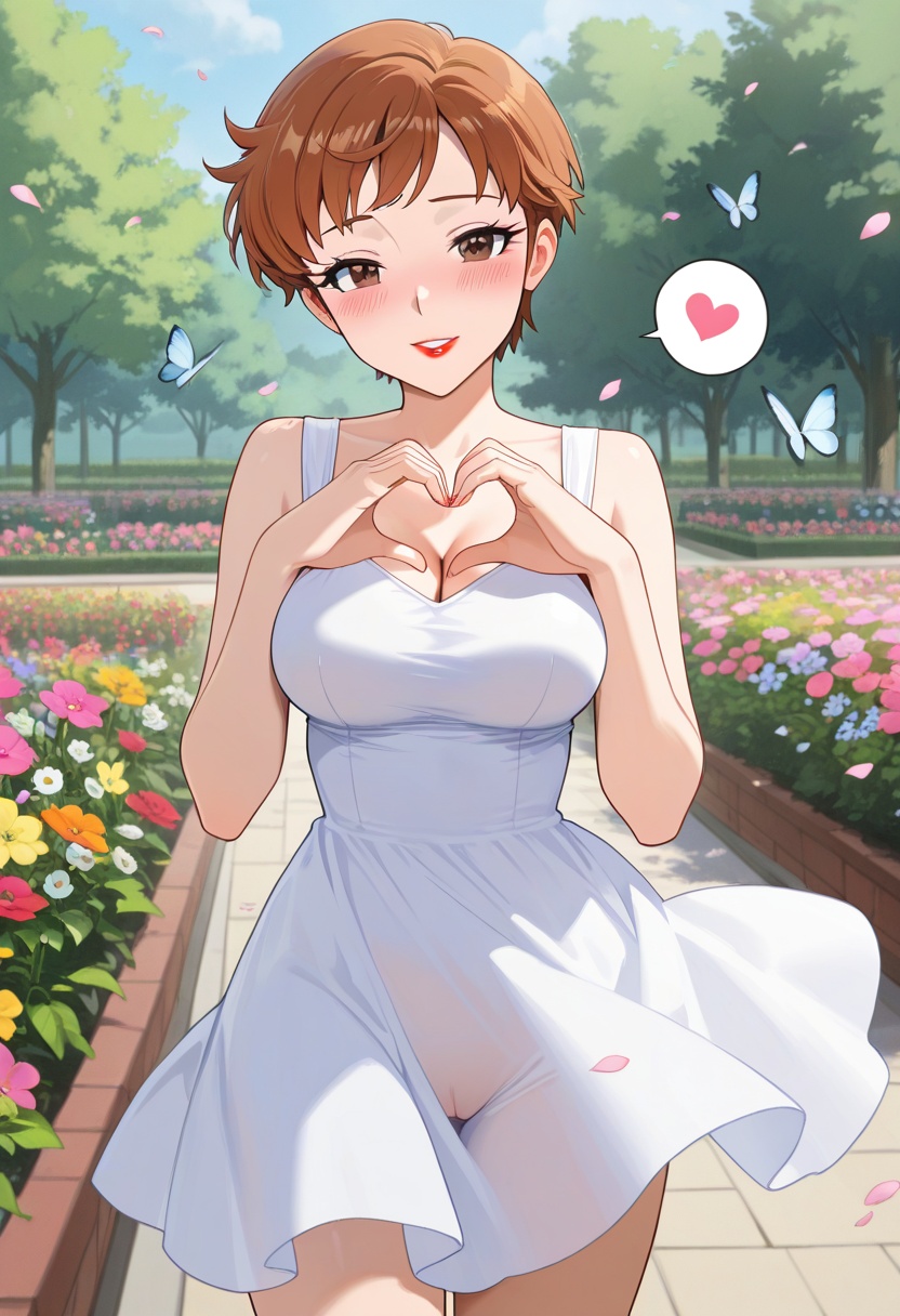 Yamamoto Shina,  brown short hair,  brown eyes on Tensor.Art