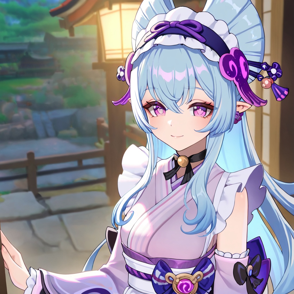Yumemizuki mizuki (genshin impact),  blue hair,  purple eyes on Tensor.Art