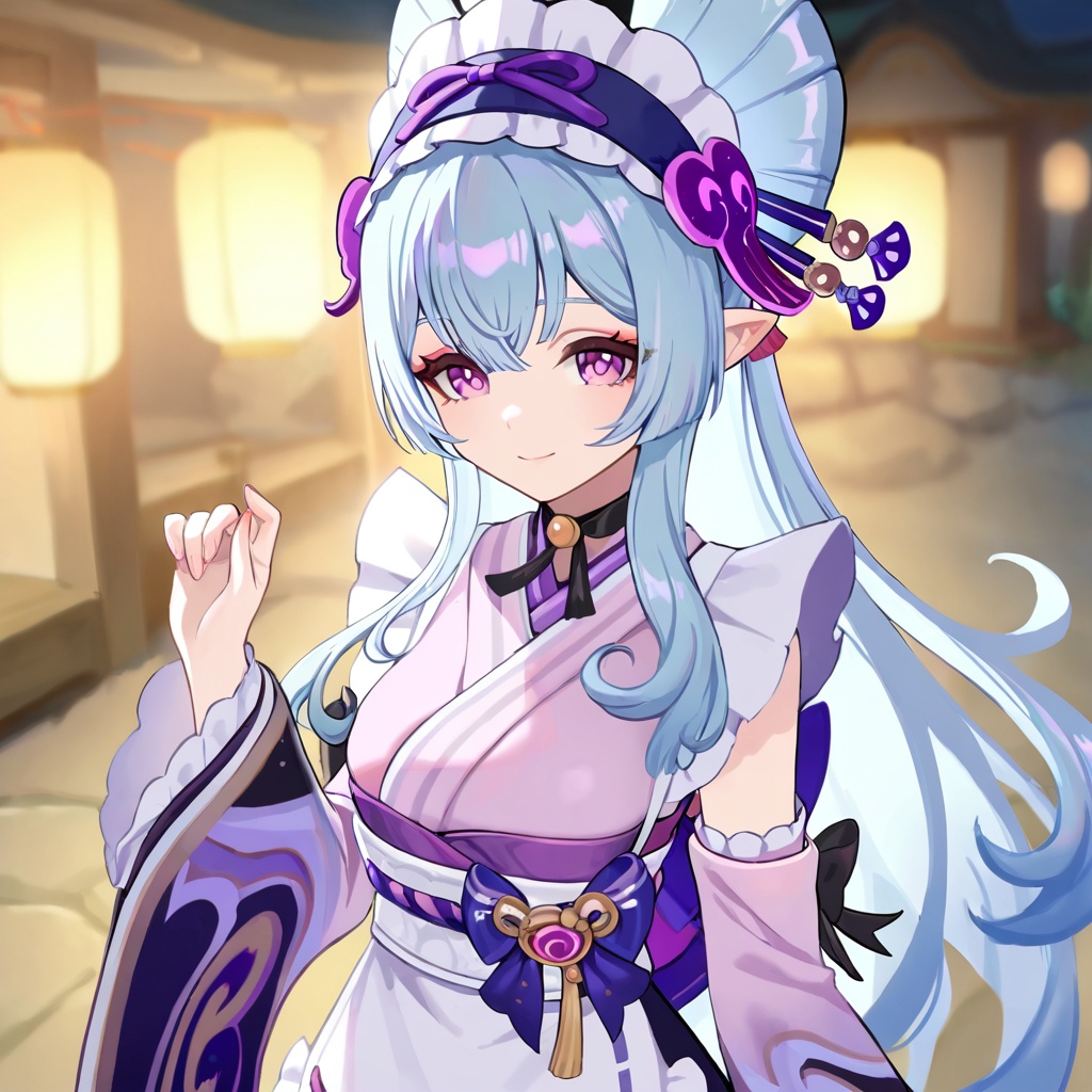 Yumemizuki mizuki (genshin impact),  blue hair,  purple eyes on Tensor.Art