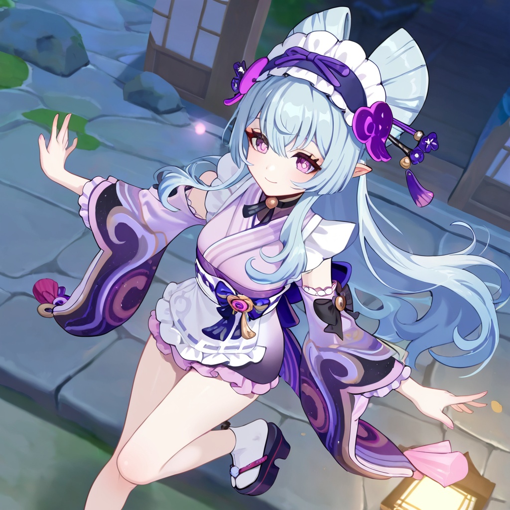 Yumemizuki mizuki (genshin impact),  blue hair,  purple eyes on Tensor.Art