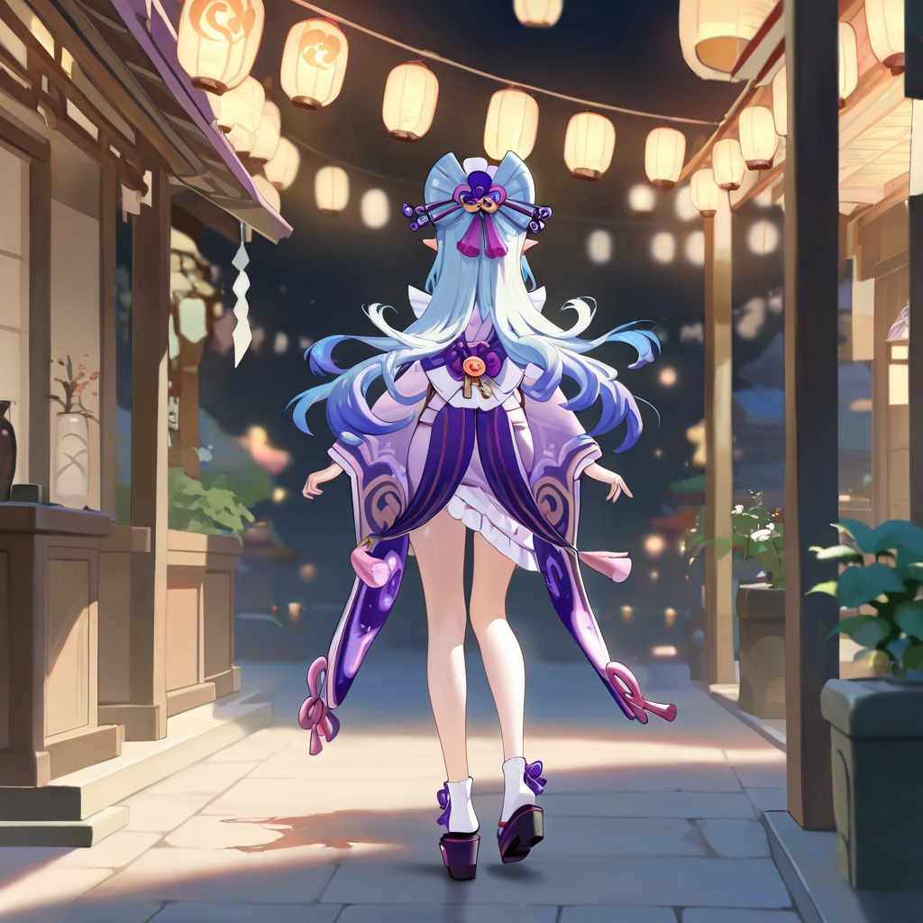 Yumemizuki mizuki (genshin impact),  blue hair,  purple eyes on Tensor.Art