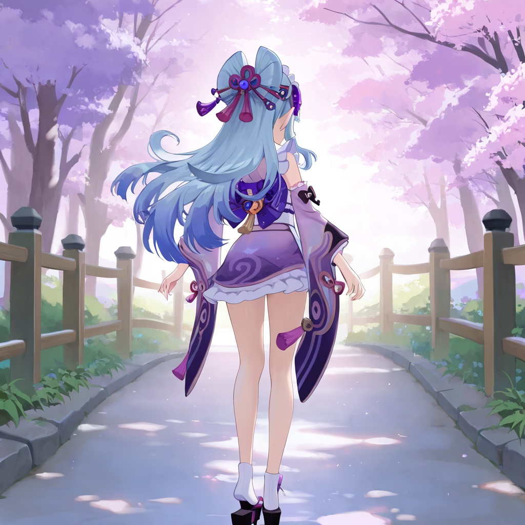 Yumemizuki mizuki (genshin impact),  blue hair,  purple eyes on Tensor.Art