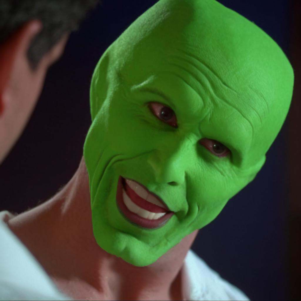 detailed high quality,  a happy enthusiastic humourous bald white attractive handsome man with a (((green head))),  grimac...