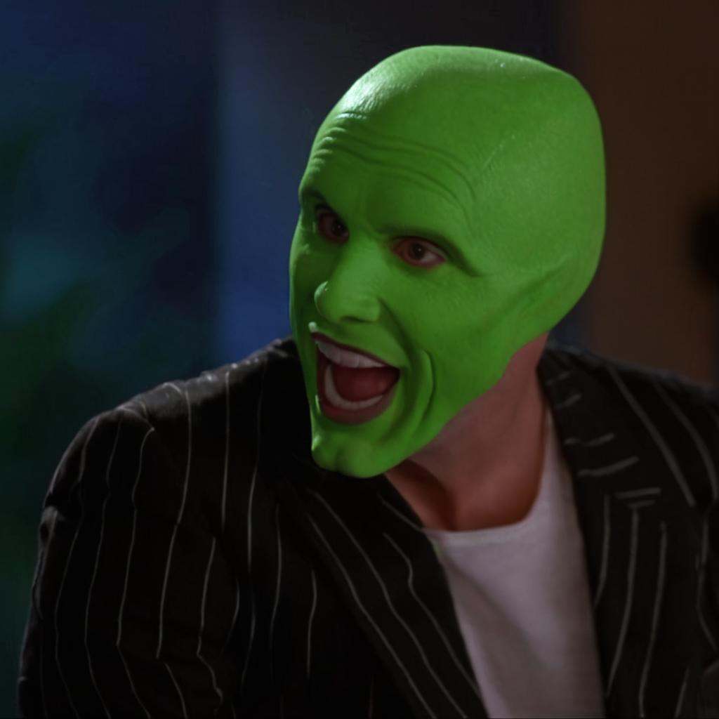 detailed high quality,  a happy amazed enthusiastic excited humourous bald white attractive handsome man with a (((green h...