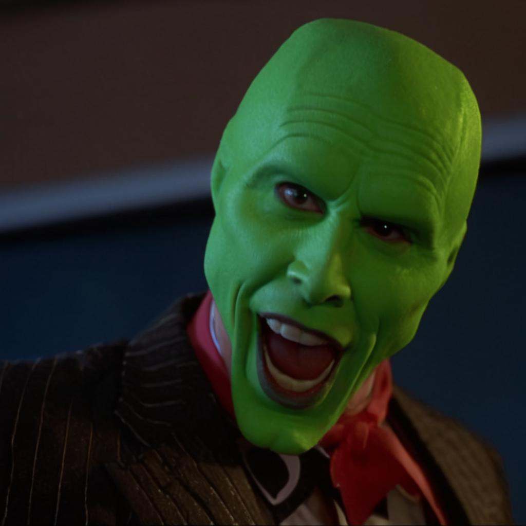 detailed high quality,  a happy amazed enthusiastic excited humourous bald white attractive handsome man with a (((green h...