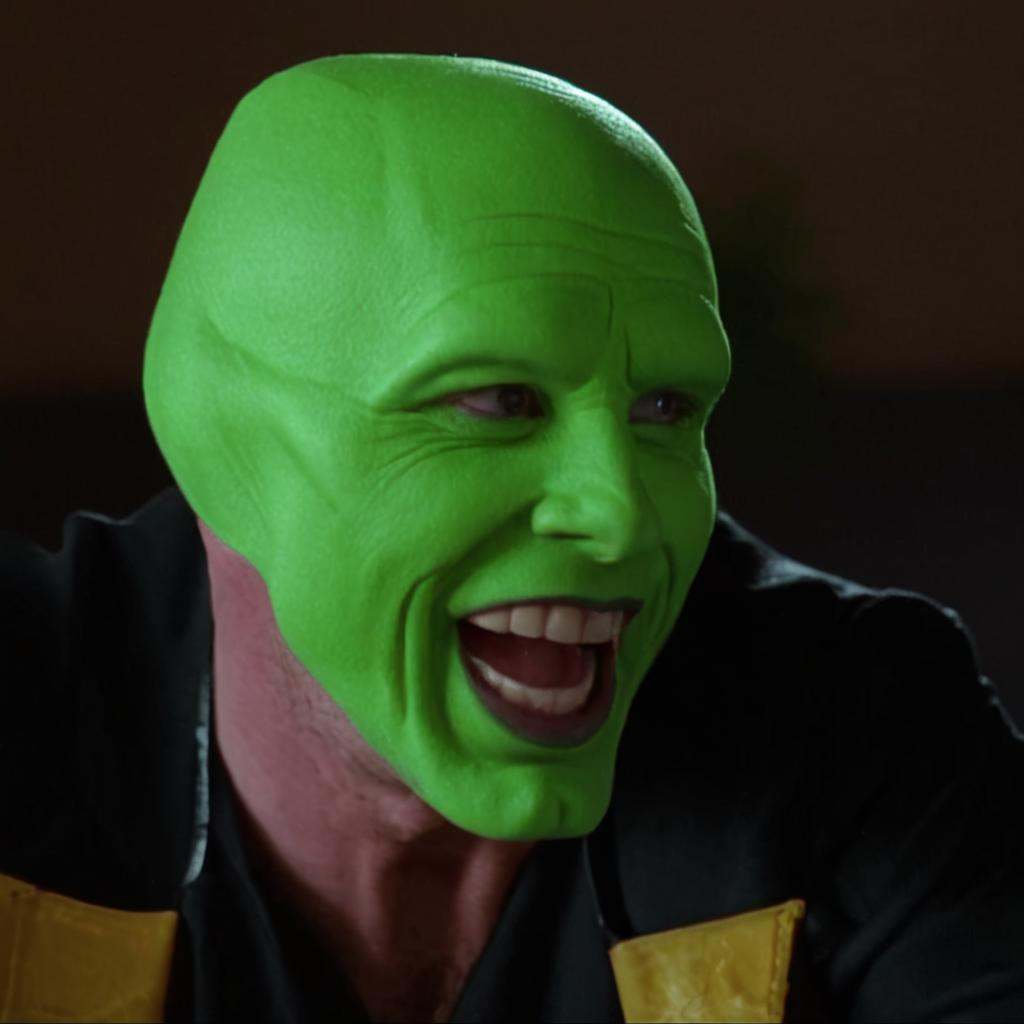 detailed high quality,  a happy enthusiastic humourous bald white attractive handsome man with a (((green head))),  grimac...