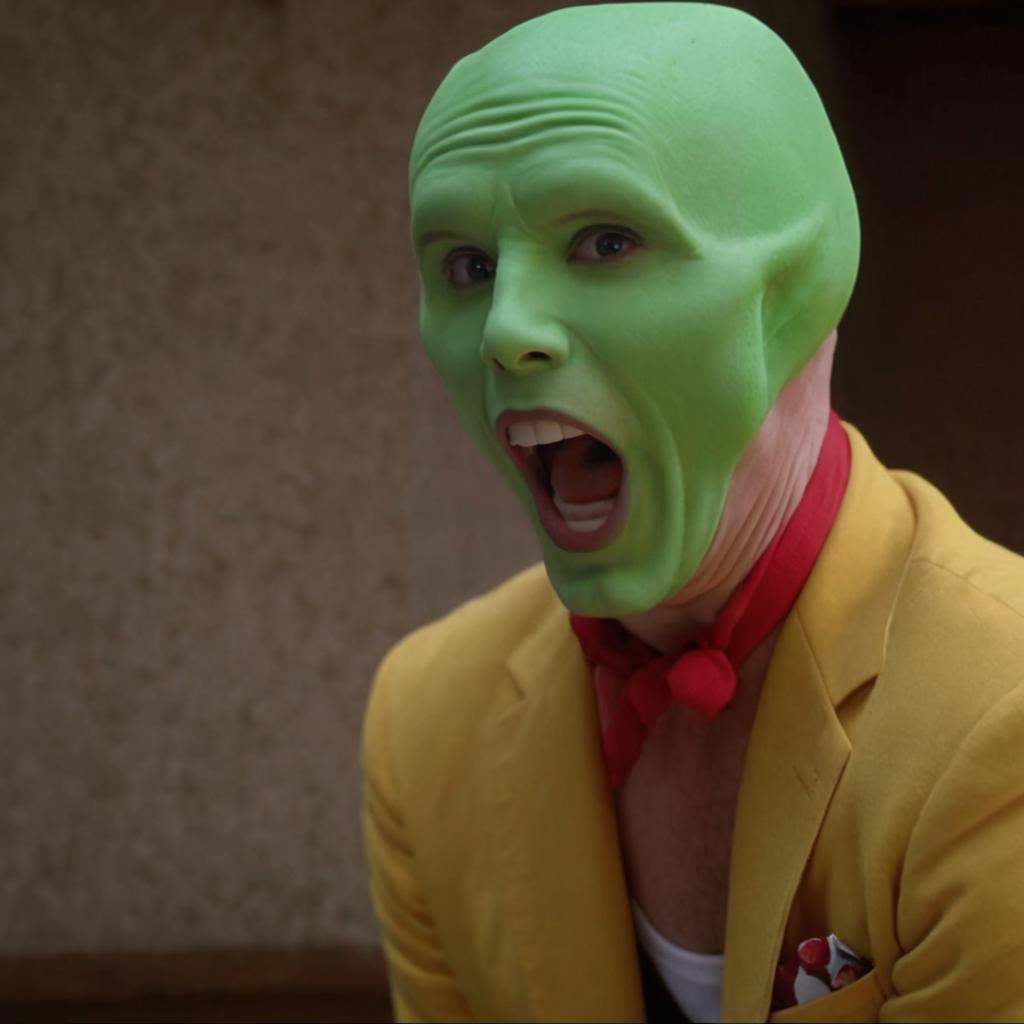 detailed high quality photo of a happy amazed enthusiastic excited humourous bald white attractive man with a (((green hea...
