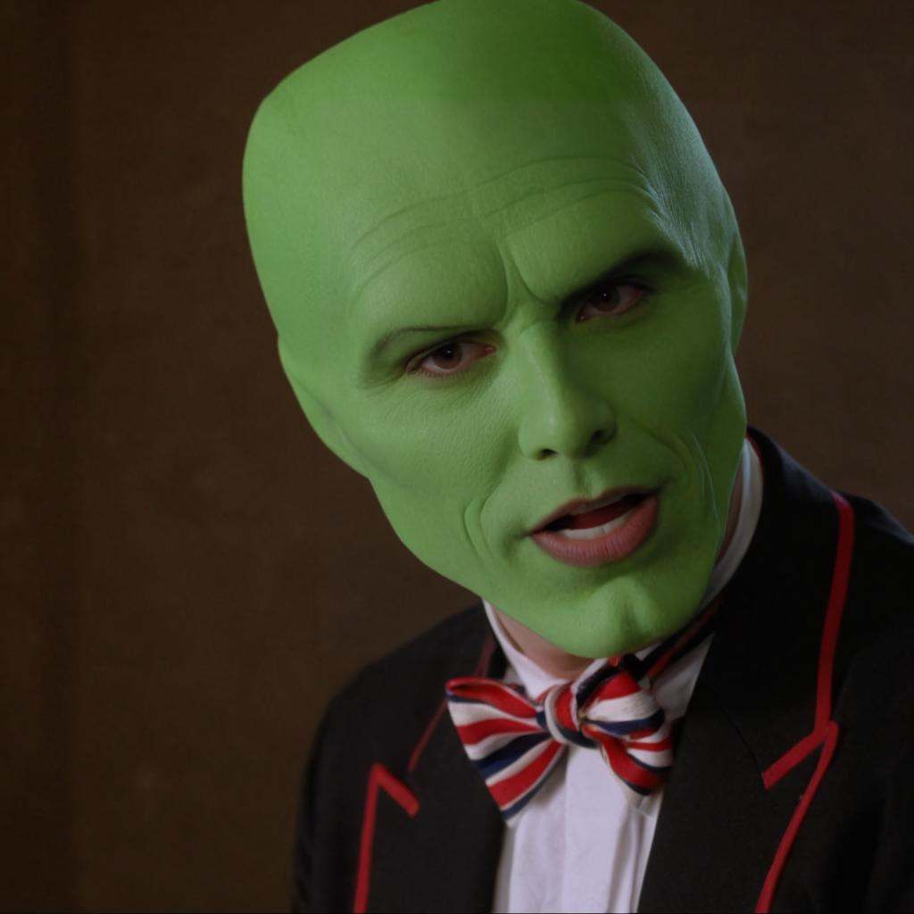 detailed high quality photo of a man with a (((green head))),  grimace,  the_mask on Tensor.Art