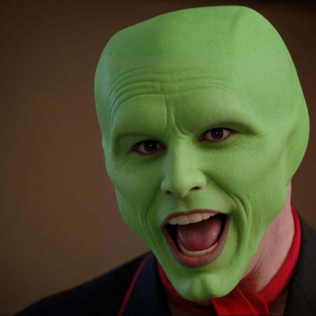 detailed high quality photo of a happy amazed enthusiastic excited humourous bald white attractive man with a (((green hea...
