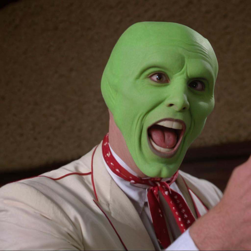 detailed high quality photo of a happy amazed enthusiastic excited humourous bald white attractive man with a (((green hea...