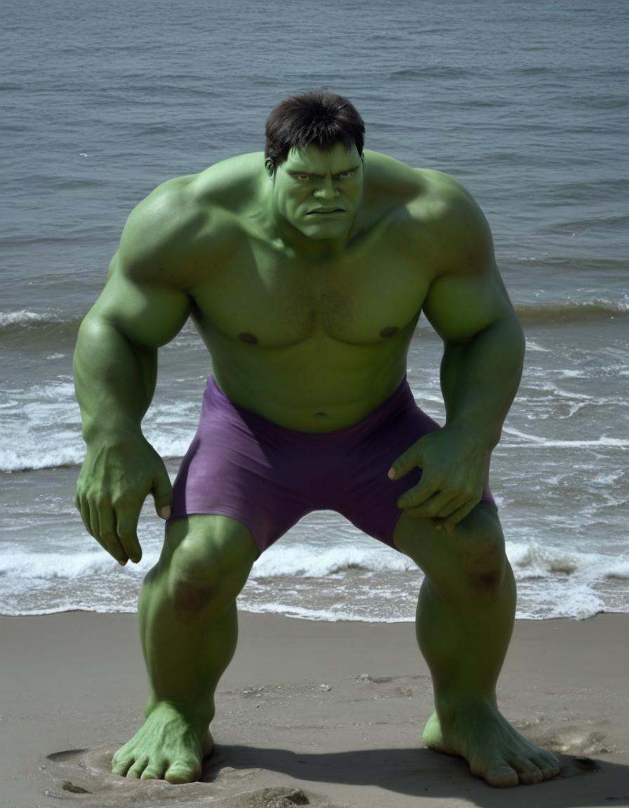 hulk drawing a picture,  male,  photorealistic on Tensor.Art