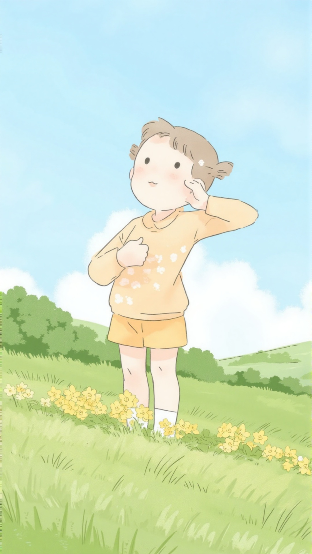 girl,  flowers,  grass on Tensor.Art