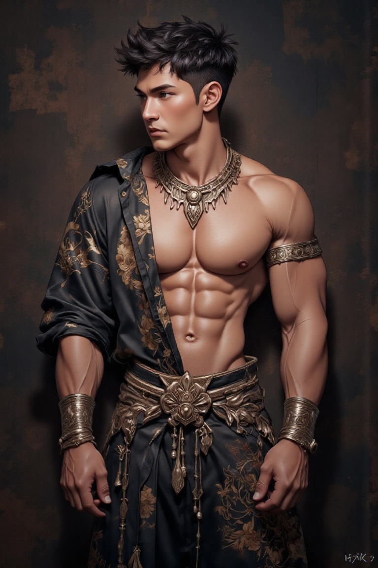 handsome man,  wearing outfit,  8K on Tensor.Art