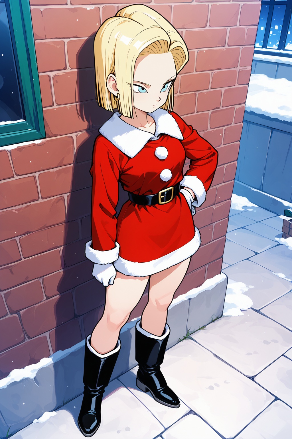 masterpiece,  android 18,  santa_claus_outfit on Tensor.Art