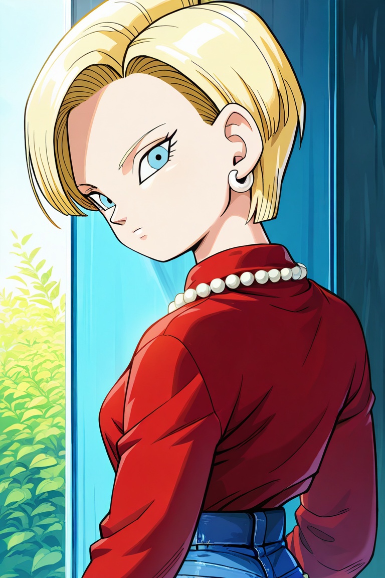 detailed face,  android 18,  gt_casual_outfit on Tensor.Art