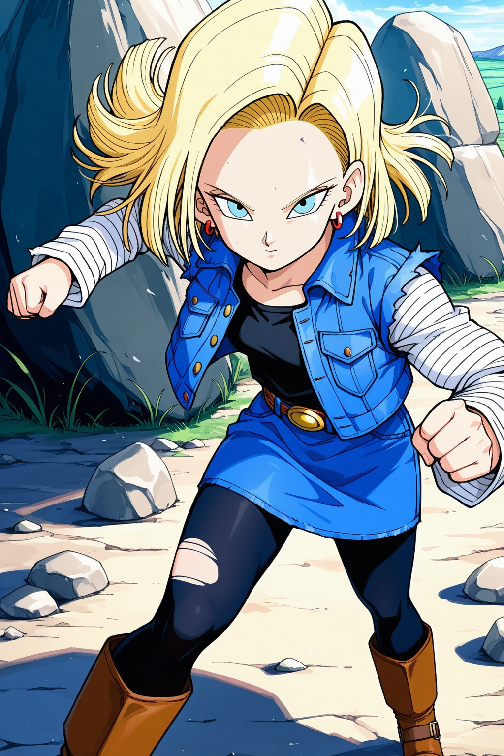 detailed face,  android 18,  android_saga on Tensor.Art