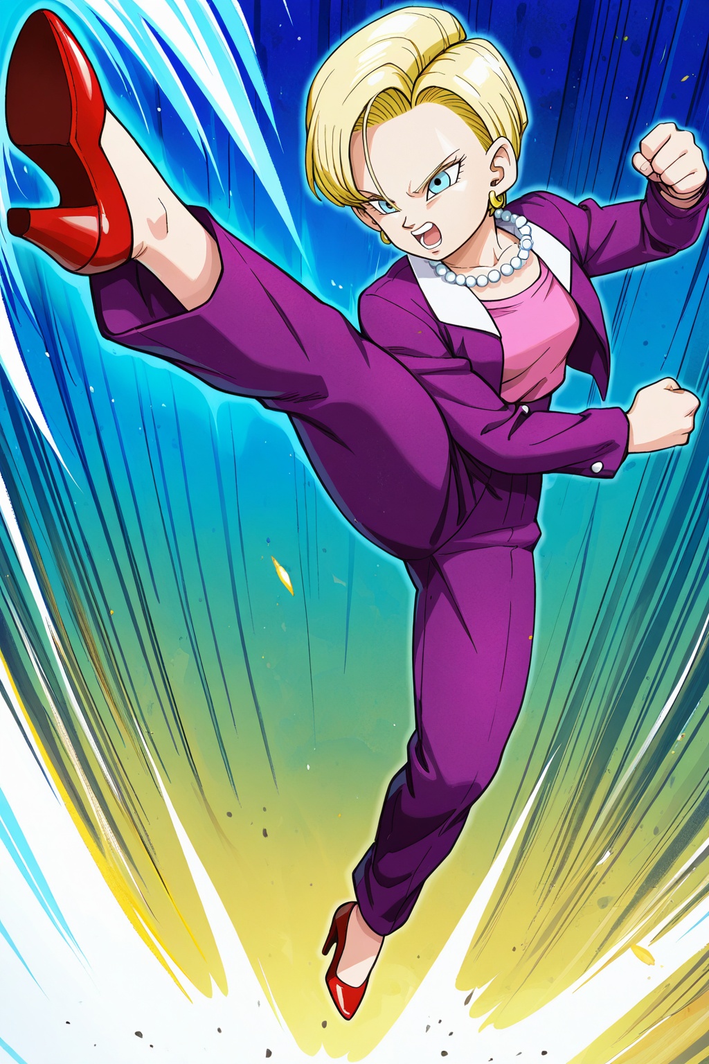 detailed face,  android 18,  gt_outfit on Tensor.Art