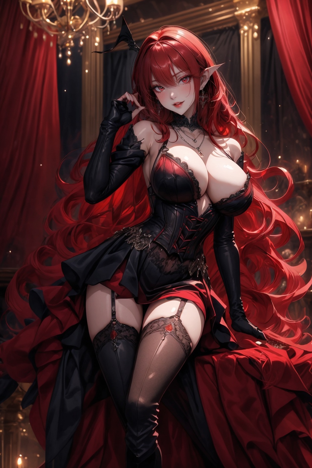 Sexy rias gremory,  UHD,  wearing a very sexy corset on Tensor.Art