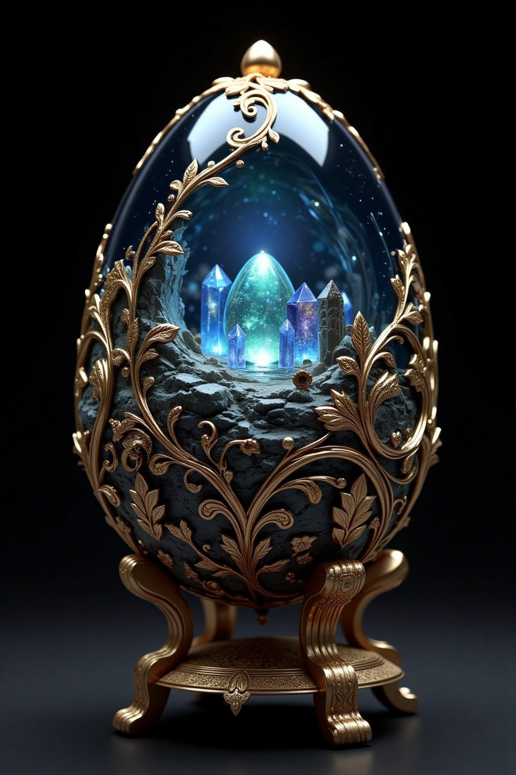 Faberge egg patina,  aesthetic,  dark magic on Tensor.Art