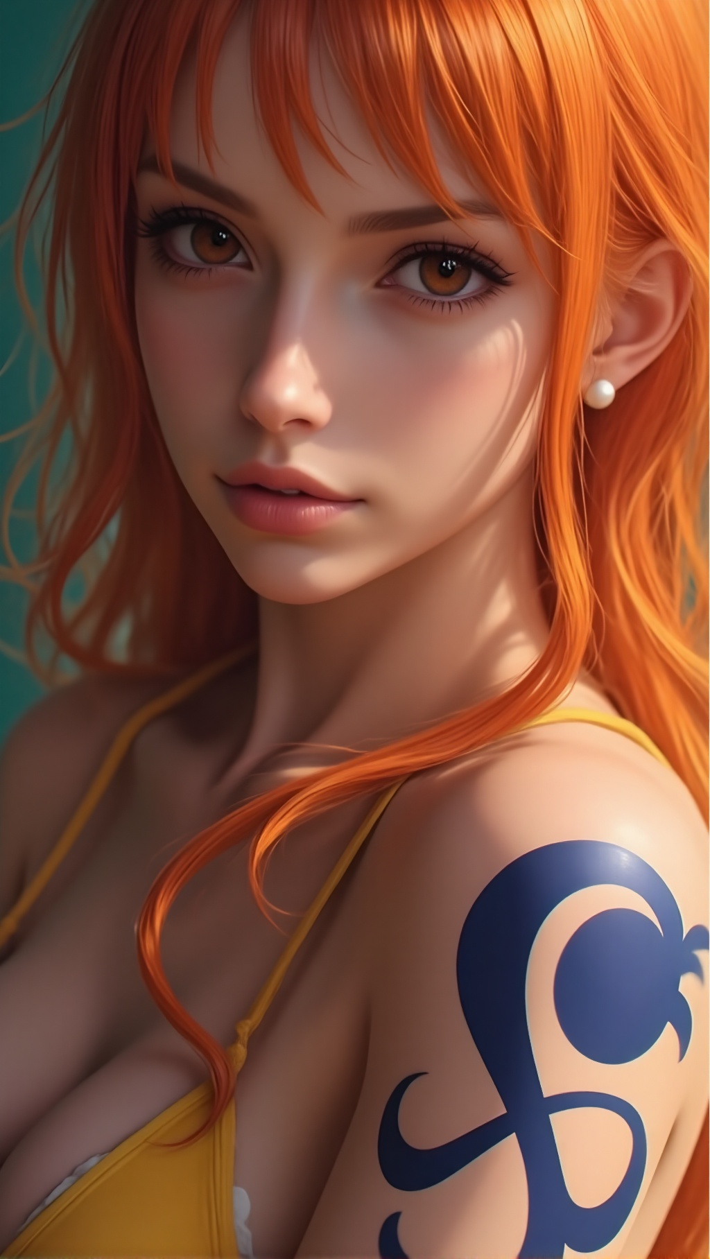 Long hair,  Bangs,  Orange hair on Tensor.Art