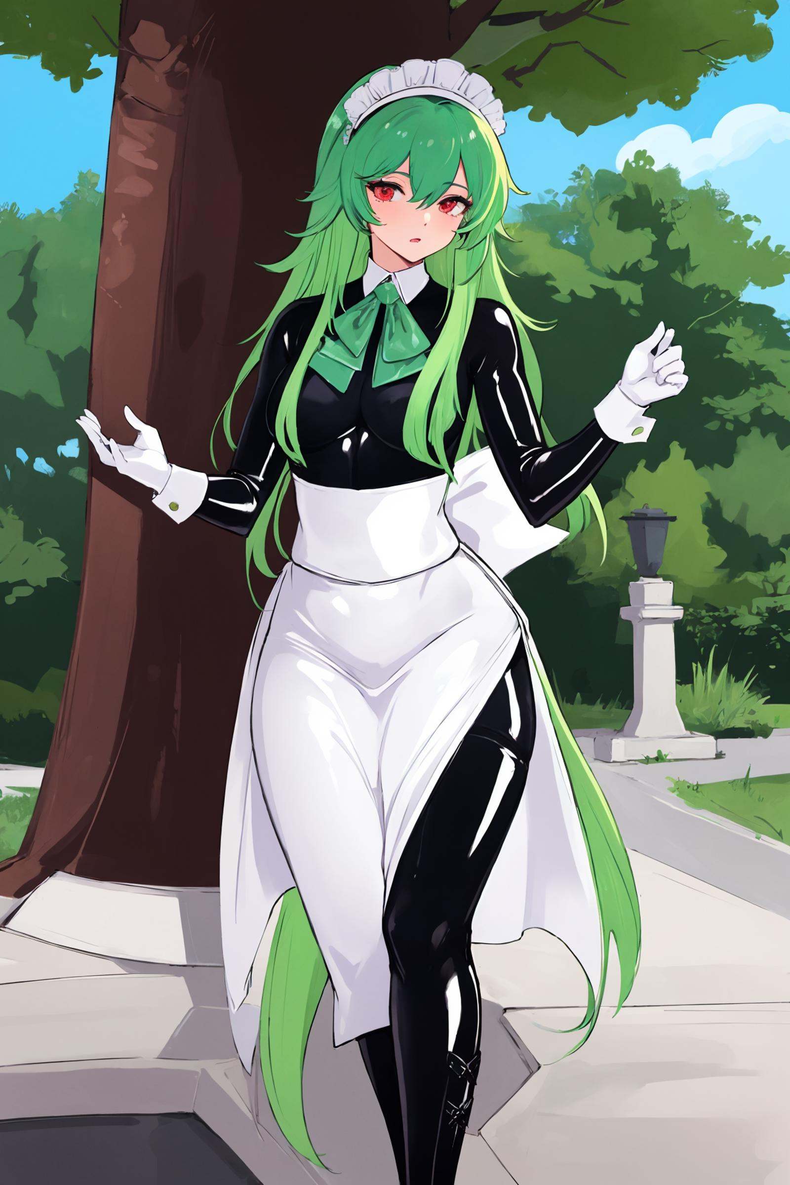 illustration,  1girl wearing latex bodysuit,  mature female on Tensor.Art