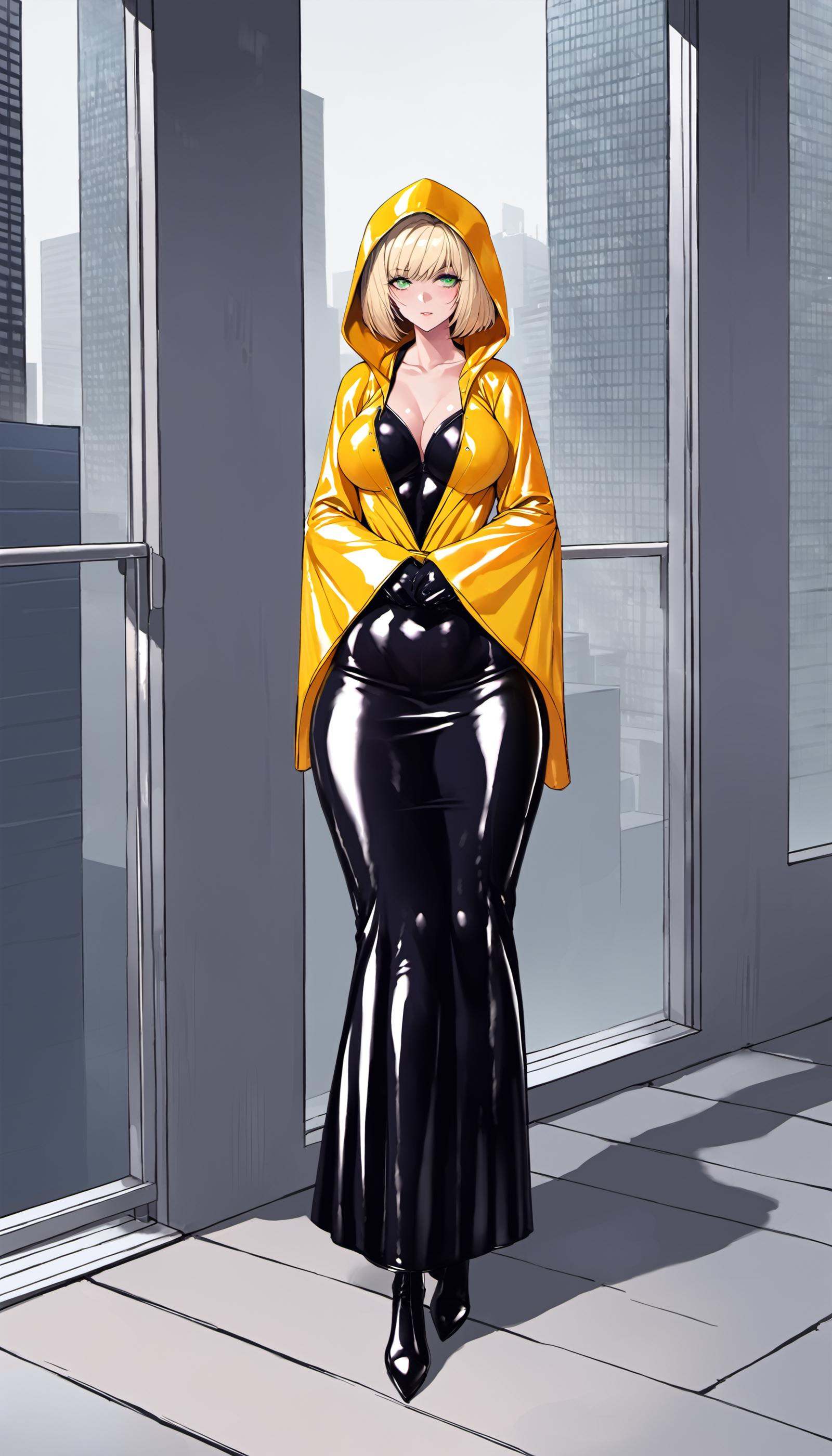 1girl,  latex raincoat, on Tensor.Art