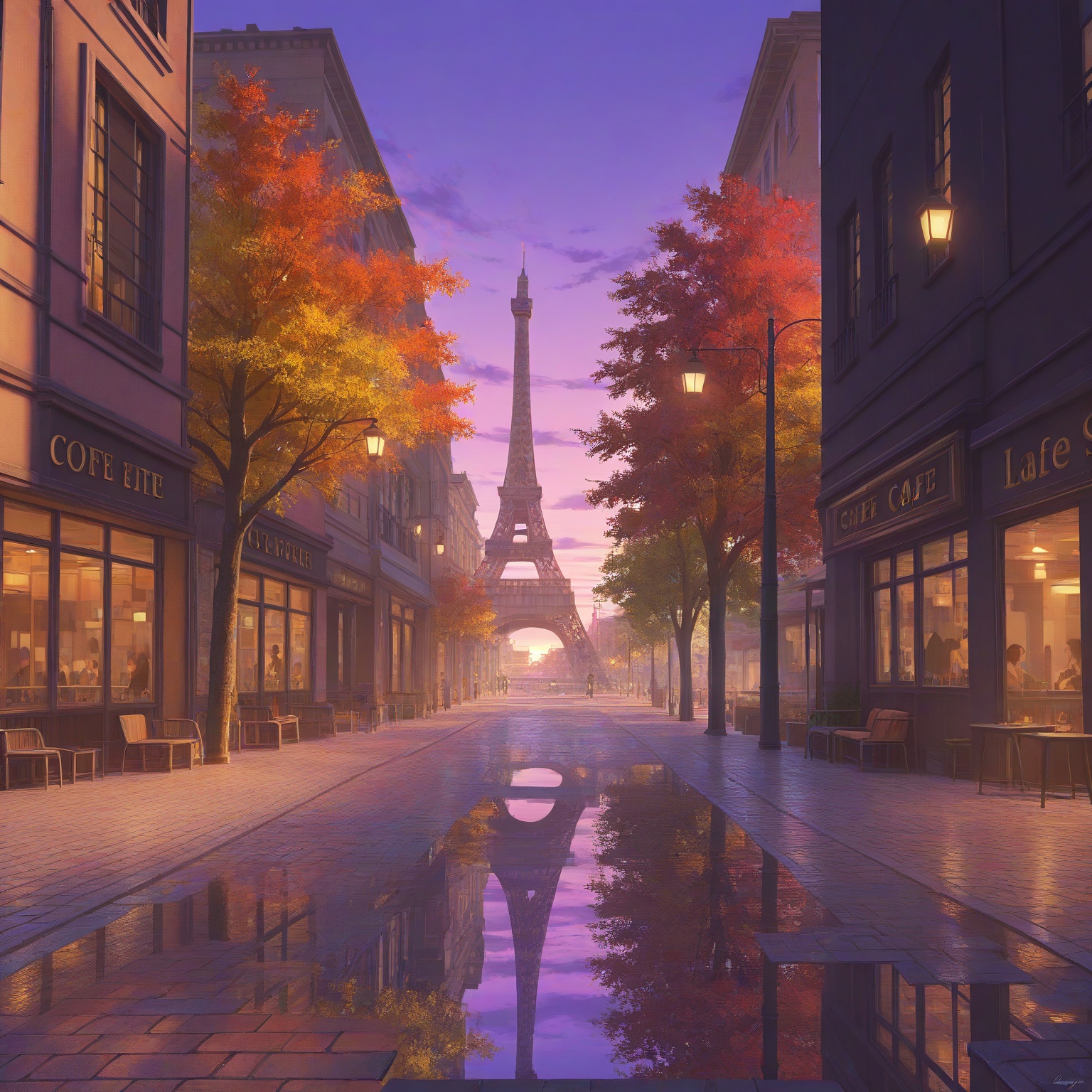 digital art,  autumn,  Paris on Tensor.Art