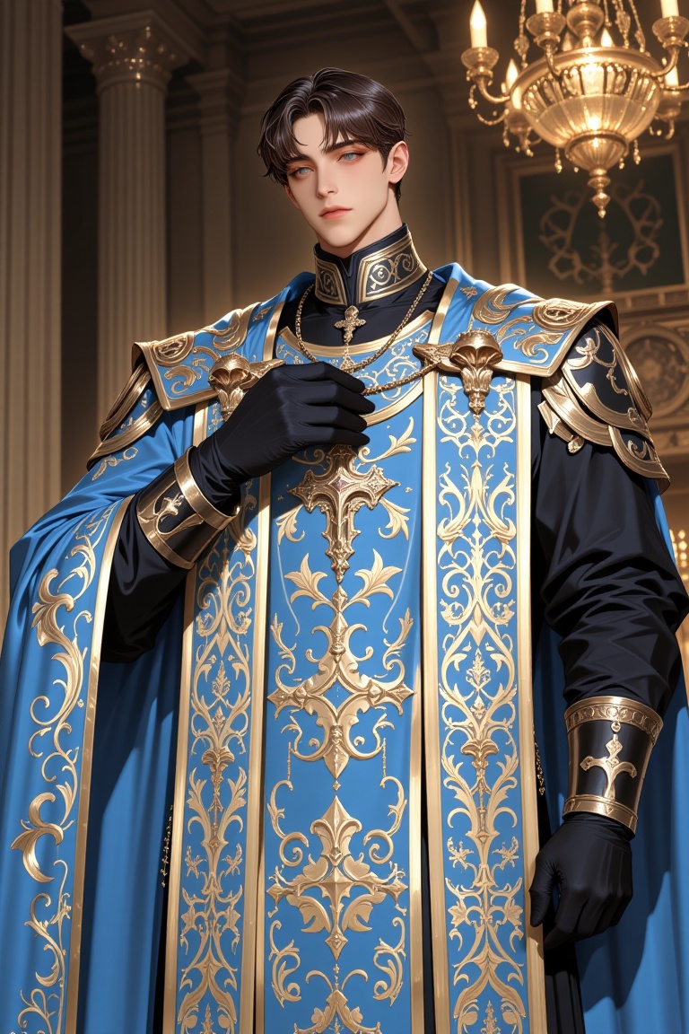 FlxV3lv3t,  The individual in the image is wearing an elaborate,  ornate outfit that suggests a regal or noble status. The...