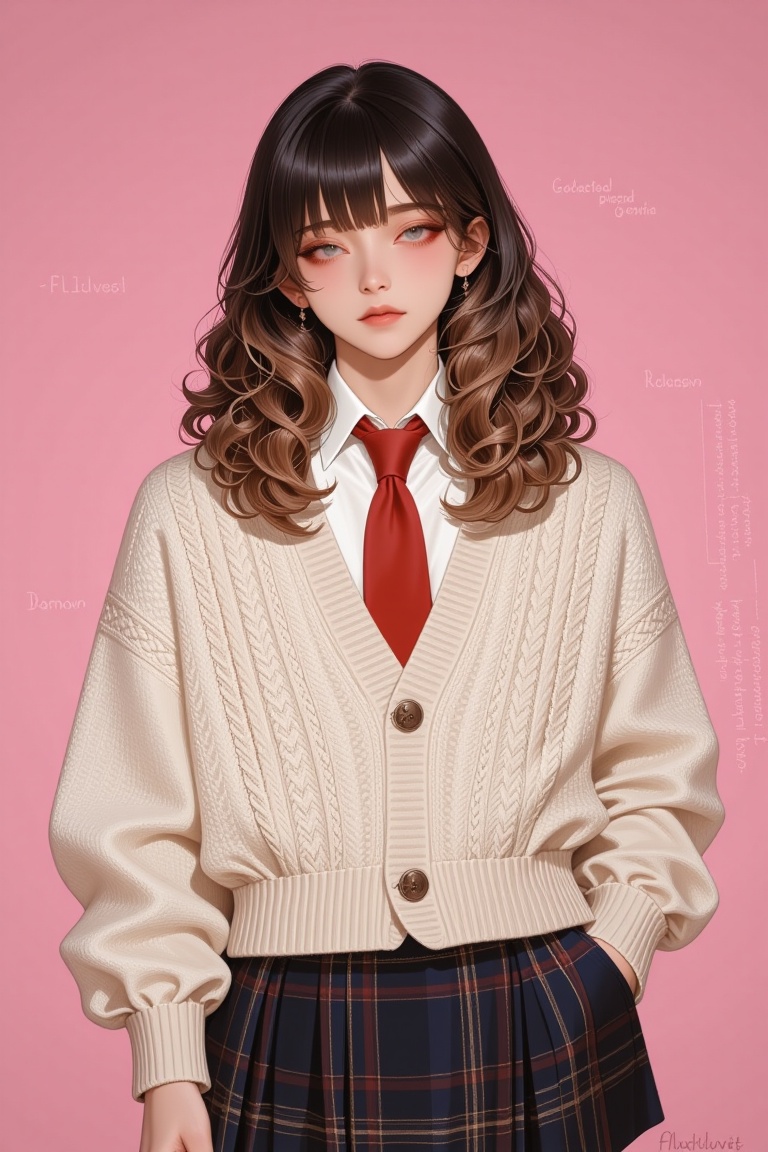 FlxV3lv3t,  The image features a person with long,  wavy hair that transitions from dark brown at the roots to lighter bro...