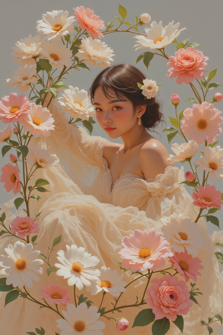Hyp3rAn1me,  Imagine a masterpiece that captures the essence of delicate beauty and grace,  where every brushstroke and co...