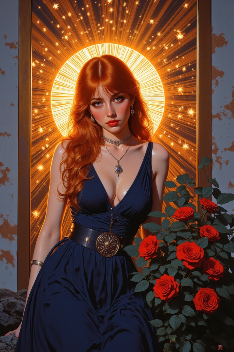Hyp3rAn1me,  This painting captures the essence of a beautiful,  almost otherworldly woman on Tensor.Art