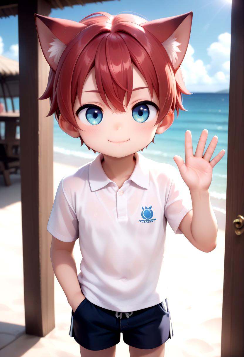 detailed eyes,  beach,  aki on Tensor.Art