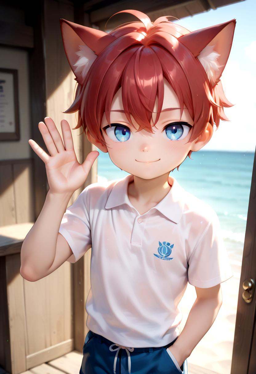 detailed eyes,  beach,  aki on Tensor.Art