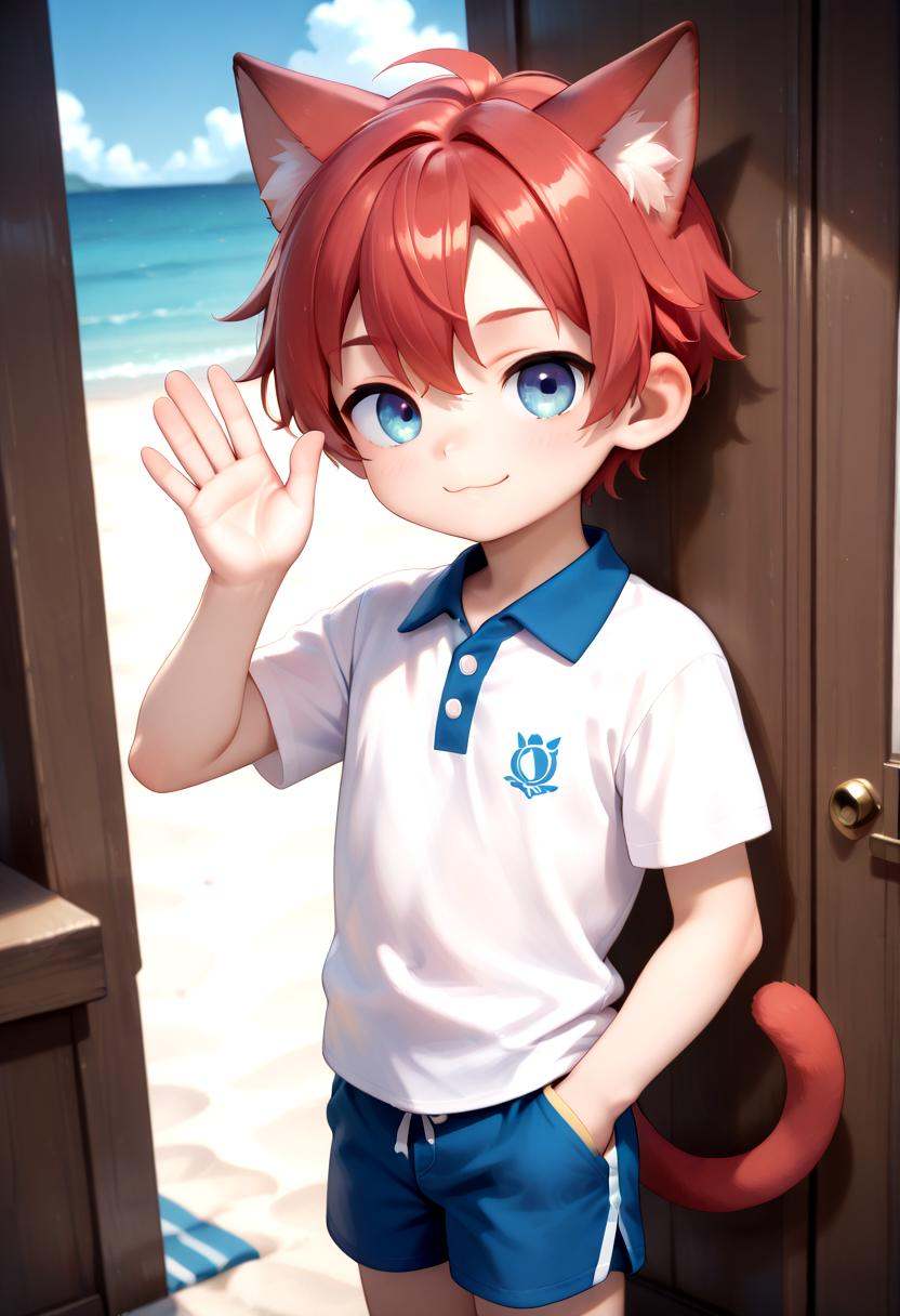 detailed eyes,  beach,  aki on Tensor.Art
