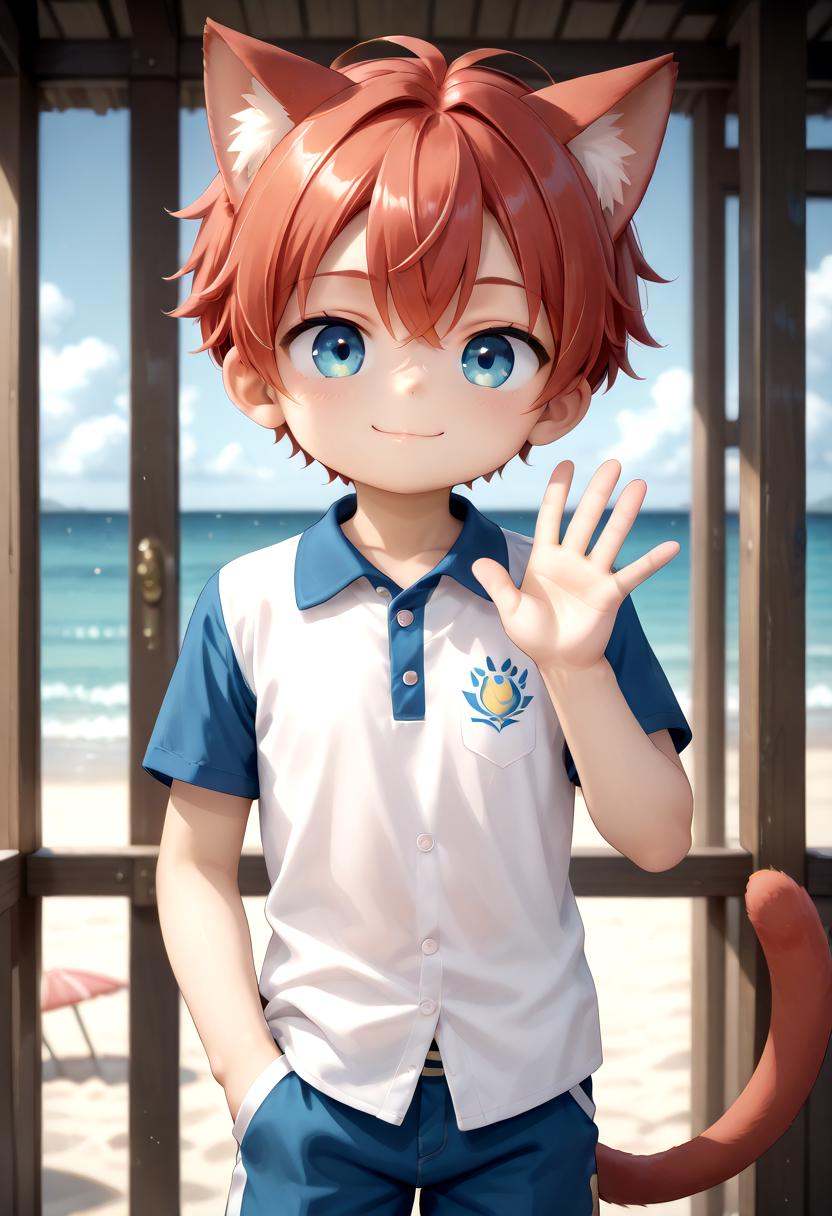 detailed eyes,  beach,  aki on Tensor.Art