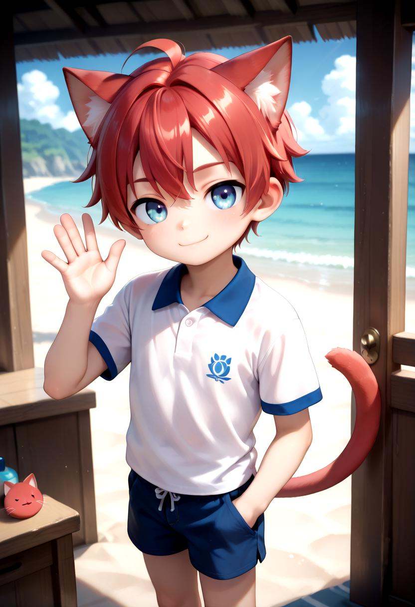 detailed eyes,  beach,  aki on Tensor.Art